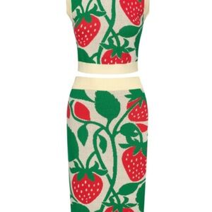 Strawberry Print Sleeveless Dress